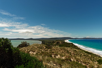 Fototapeta na wymiar Landscape in Brunny Island in Tasmania, beautiful national reservation in Australia