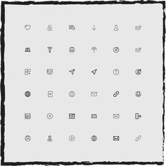 web simple linear icons set