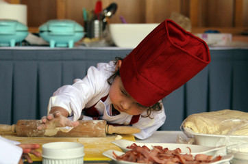 chef preparing food in kitchen