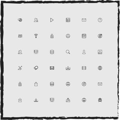 web simple linear icons set