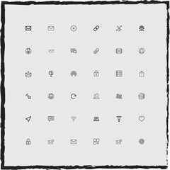 web simple linear icons set