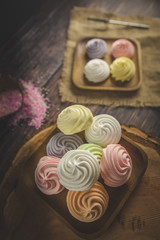 fresh colorful meringues
