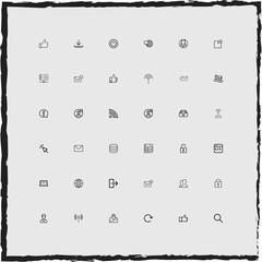 web simple linear icons set