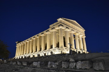 sicily greek temple by night