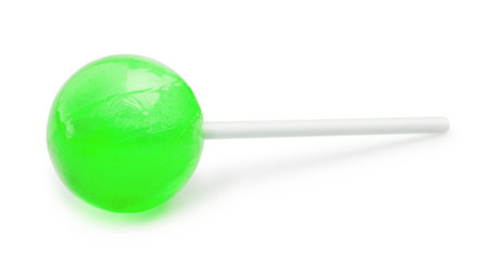 Green lollipop isolated on white