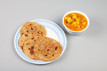 Indian Traditional Home made Paneer Butter Masala with chapathi 