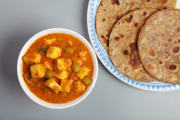 Indian Traditional Home made Paneer Butter Masala with chapathi 