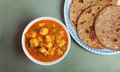 Indian Traditional Home made Paneer Butter Masala with chapathi 