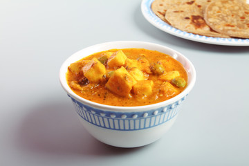 Indian Traditional Home made Paneer Butter Masala with chapathi 