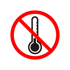 Do not freeze, red forbidden sign on white