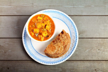 Indian Traditional Home made Paneer Butter Masala with chapathi 