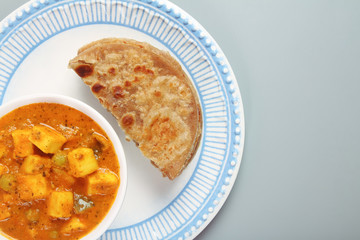 Indian Traditional Home made Paneer Butter Masala with chapathi 