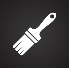 Brush icons set on black background for graphic and web design, Modern simple vector sign. Internet concept. Trendy symbol for website design web button or mobile app