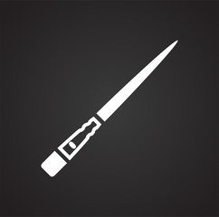 Brush icons set on black background for graphic and web design, Modern simple vector sign. Internet concept. Trendy symbol for website design web button or mobile app