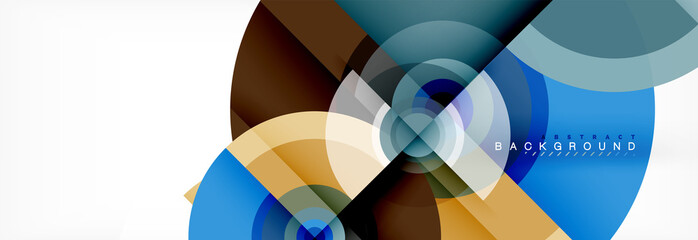 Obraz premium Round circles and triangles abstract background