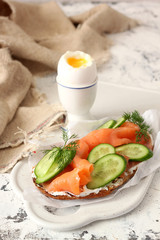 Healthy breakfast table