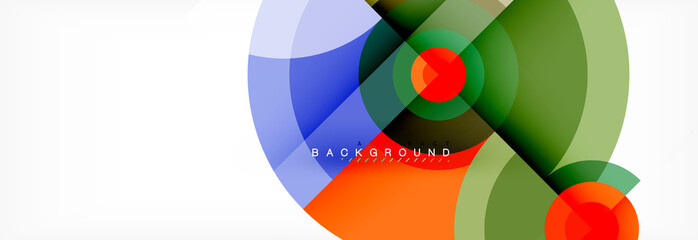 Round circles and triangles abstract background