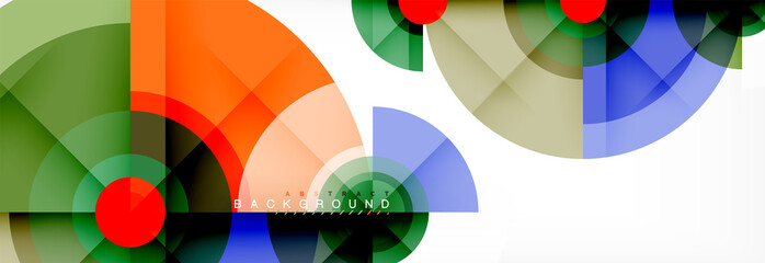 Obraz premium Round circles and triangles abstract background