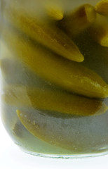 pickled cucumbers in the jar