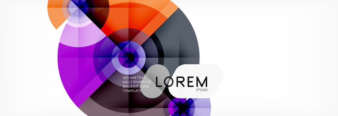 Obraz premium Okrągłe okręgi i trójkąty streszczenie tło