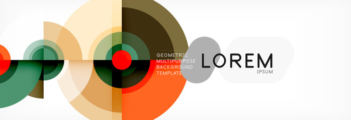 Circle geometric composition abstract background design, cover, template, brochure, flyer.