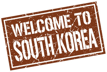 welcome to South Korea stamp