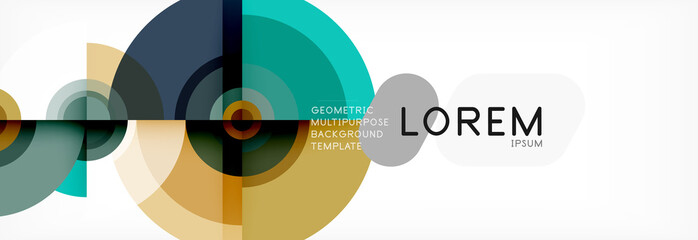 Vector circle composition, geometric minimal design illustration
