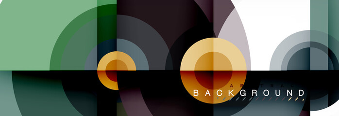 Circle geometric composition abstract background design, cover, template, brochure, flyer.