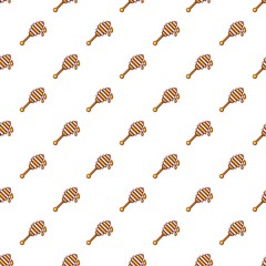 Stick for honey pattern in cartoon style. Seamless pattern vector illustration