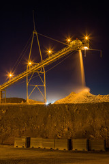 Night view of a copper mine head in NSW Australia