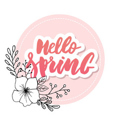hello Spring sale background with beautiful flower