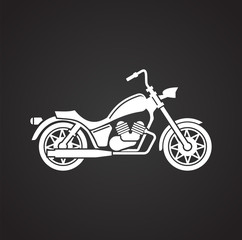 Naklejka na ściany i meble Classic Motorcycle icon on black background for graphic and web design, Modern simple vector sign. Internet concept. Trendy symbol for website design web button or mobile app