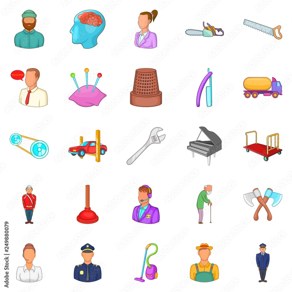 Poster proceedings icons set. cartoon set of 25 proceedings vector icons for web isolated on white backgrou