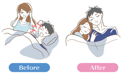 夫のいびきが五月蝿くて眠れない妻　セット