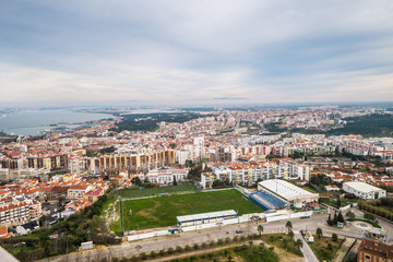 Fototapeta na wymiar Lisbon city seen from above on a sunny day, Portugal, Europe
