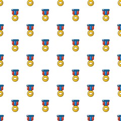 Sport medal pattern in cartoon style. Seamless pattern vector illustration