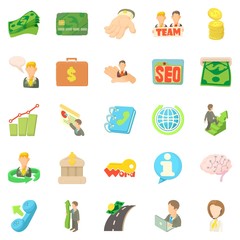 Contract job icons set. Cartoon set of 25 contract job vector icons for web isolated on white background