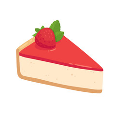 Strawberry cheesecake slice - obrazy, fototapety, plakaty