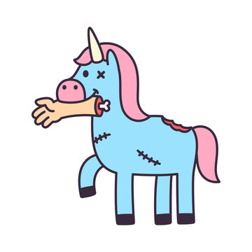 Funny Cartoon Zombie Unicorn