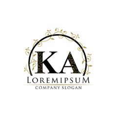 Luxury Gold KA Letter Logo