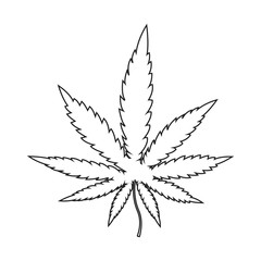 Cannabis leaf icon, marijuana leaf, transparent background. Vector illustration.