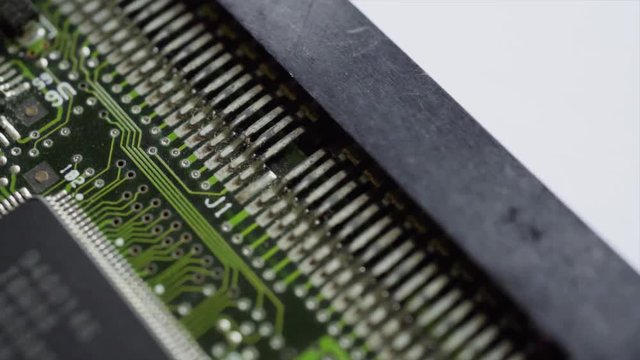 Rotation view of Printed Circuit Board with SMD & IC mounted part on board