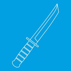 Little knife icon blue outline style isolated vector illustration. Thin line sign