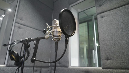 Studio microphone or mic for recording for vocal singer or commercial announcer with shock mount...