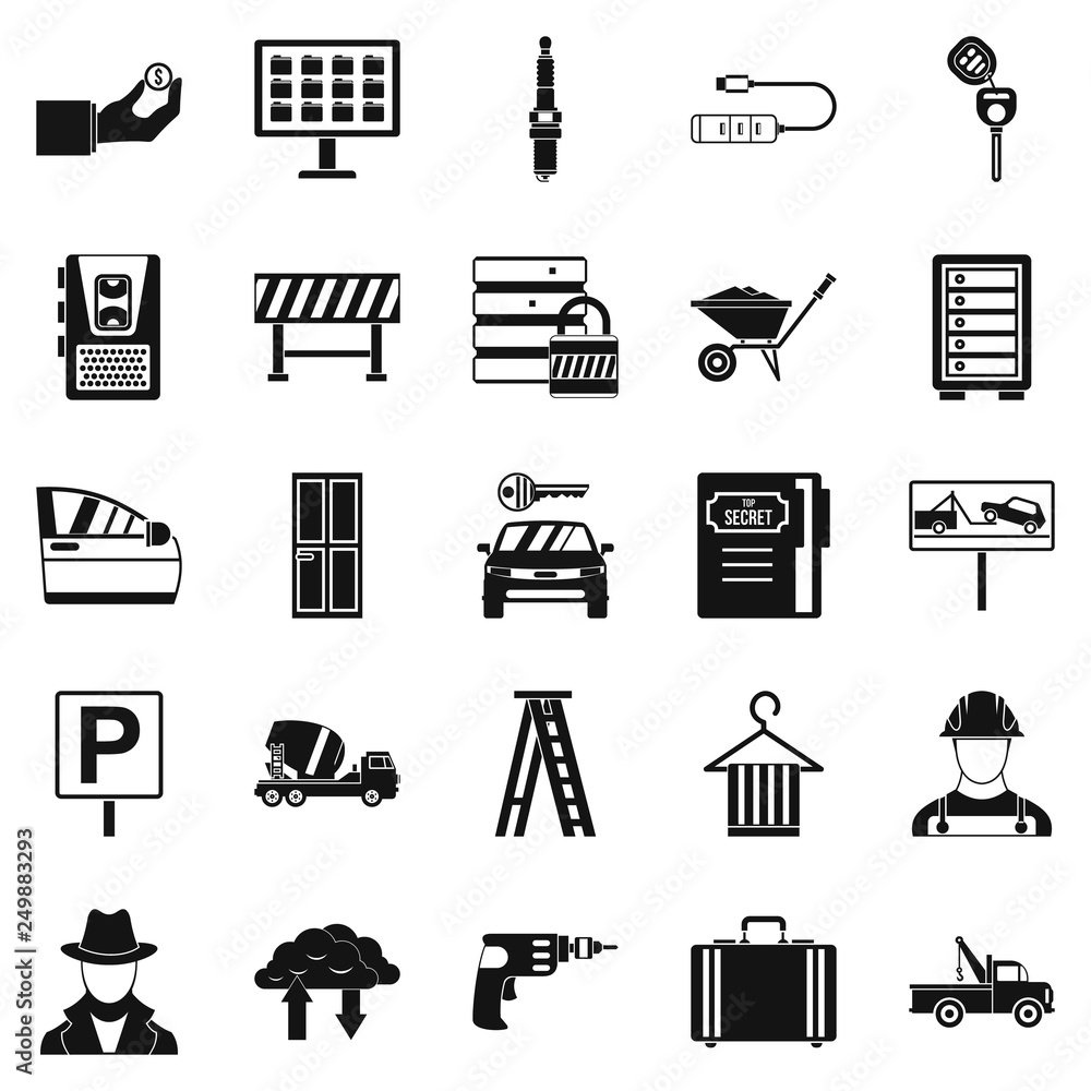 Poster wrench icons set. simple set of 25 wrench vector icons for web isolated on white background