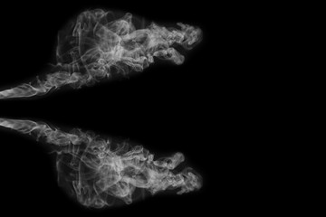 white smoke isolated on black background, abstract powder, water spray, Add smoke effect