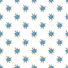 Round viral bacteria pattern in cartoon style. Seamless pattern vector illustration