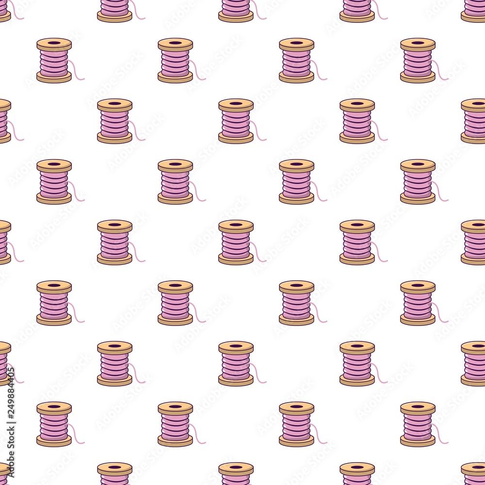 Aufkleber spool of thread pattern in cartoon style. seamless pattern vector illustration
