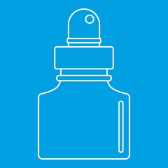 Black inkwell icon blue outline style isolated vector illustration. Thin line sign