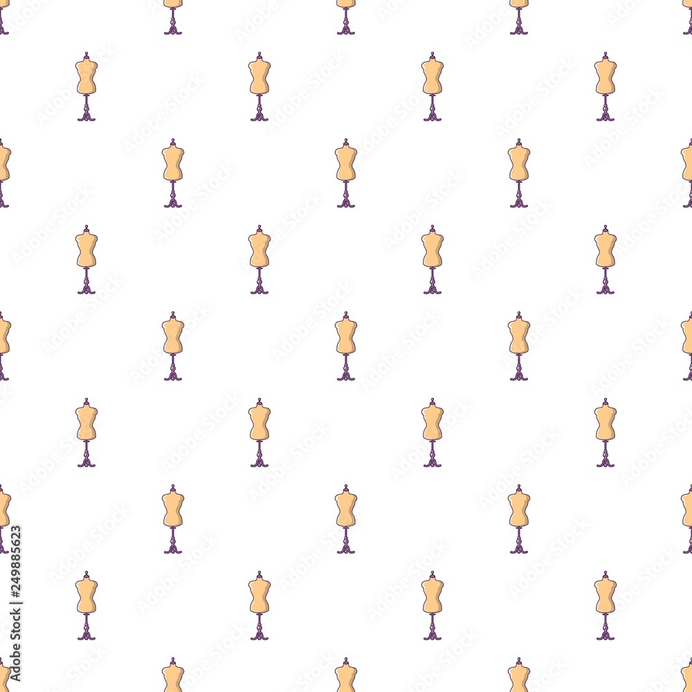 Poster mannequin pattern in cartoon style. seamless pattern vector illustration